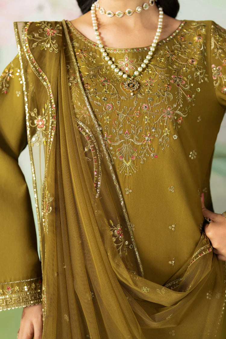 ETHNC-3PC DHANAK SEQUIN EMBROIDERED SHIRT WITH COTTON NET EMBROIDERED DUPATTA AND TROUSER-ADR-4194