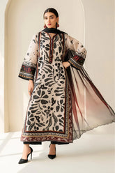 BAROQUE-3PC LAWN DIGITAL PRINTED SHIRT WITH SILK PRINTED DUPATTA AND PRINTED TROUSER-ADR-032