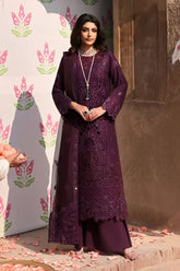 MAHNUR-3PC LAWN SEQUENCE EMBROIDERED SHIRT WITH KHADDI NET EMBROIDERED DUPATTA AND TROUSER-ADR-4692
