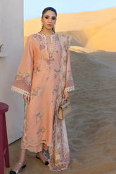 CRIMSON-3PC LAWN CHIKAANKARI EMBROIDERED SHIRT WITH CHIFOON PRINTED EMB DUPATTA AND EMB TROUSER-ADR-4705