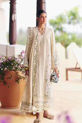 SUFFUSE-3PC LAWN CHIKAANKARI EMBROIDERED SHIRT WITH KHADDI NET EMBROIDERED DUPATTA AND TROUSER -ADR-4719