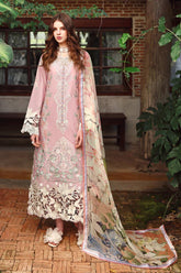 MUSHQ-3PC LAWN EMBROIDERED SHIRT WITH SILK PRINTED DUPATTA AND TROUSER-ADR-4901