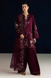 IZNIK-3PC LAWN EMBROIDERED SHIRT WITH ORGANZA EMBROIDERED DUPATTA AND TROUSER-ADR-4884