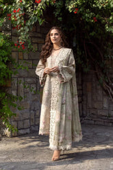 ELAF-3PC LAWN EMBROIDERED SHIRT WITH CHIFFON PRINTED EMBROIDERED DUPATTA AND TROUSER-ADR-4808