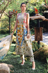 MARIA.B-3PC LAWN DIGITAL PRINTED EMB SHIRT WITH SILK PRINTED DUPATTA AND PRINTED TROUSER-ADR-017