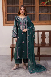 BATIK-3PC LAWN EMBROIDERED SHIRT WITH CHIFFON EMBROIDERED DUPATTA AND EMB TROUSER-ADR-4763