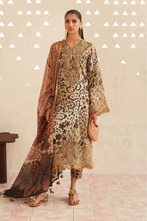 BAROQUE-3PC LAWN DIGITAL PRINTED EMB SHIRT WITH SILK PRINTED DUPATTA AND PRINTED TROUSER-ADR-023
