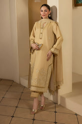 MEHMAL_DESERT GOLDRAW -RAW SILK HAND EMBELLISHED EMBROIDERED-ADR-100016)