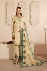 MEHMAL_IVORY BLOOM-RAW SILK HAND ENSEMBLE EMBROIDERED-ADR-100012