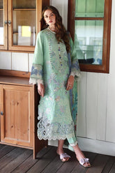 MUSHQ-3PC DHANAK HEAVY EMBROIDERED SHIRT WITH WOOL PRINTED DUPATTA AND TROUSER-ADR-5084