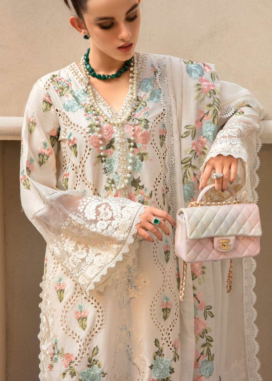 CRIMSON-3PC DHANAK EMBROIDERED WITH CHIFFON EMBROIDERED DUPATTA-ADR-