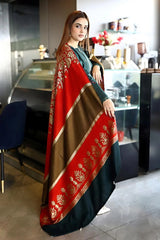 ADORE-3PC KHADDAR CUTWORK EMBROIDERED SHIRT WITH KASHMIRI JACQUARD WOOL SHAWL-ADR-1511