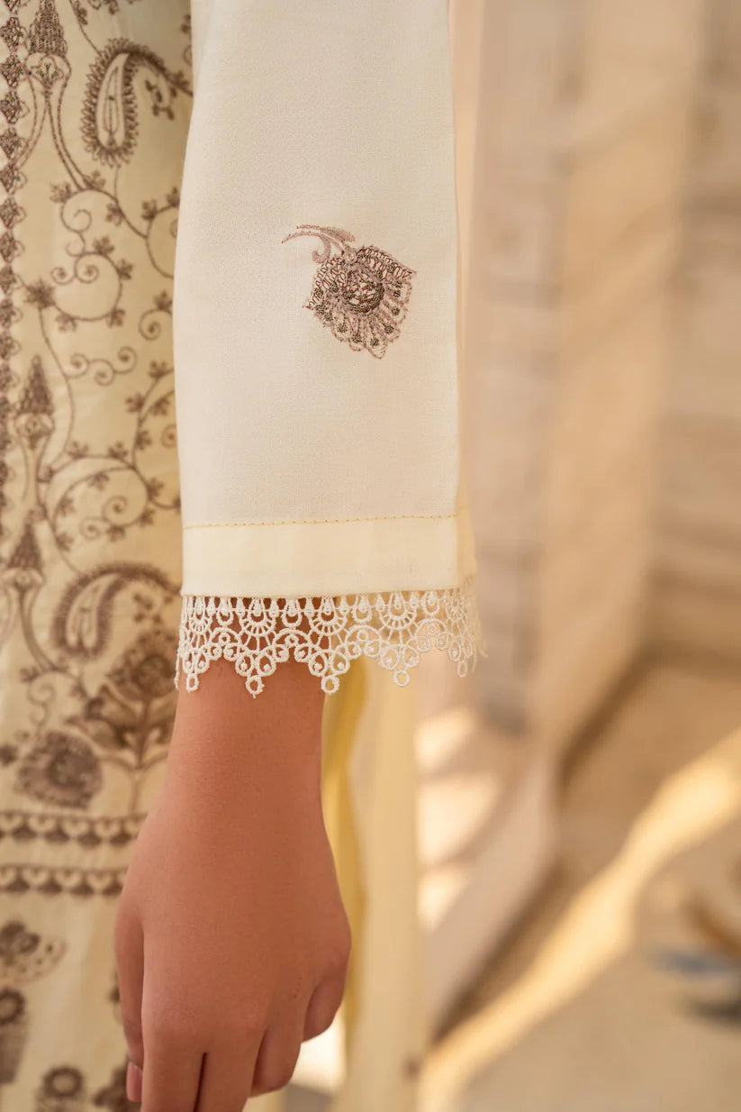 ADORE-3PC DHANAK EMBROIDERED SHIRT WITH DHANAK HEAVY CUTWORK EMBROIDERED SHAWL -1523