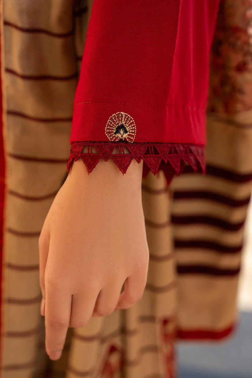 ADORE-3PC DHANAK CUTWORK EMBROIDERED SHIRT WITH HEAVY CUTWORK EMBROIDERED JACQUARD WOOL SHAWL -1524