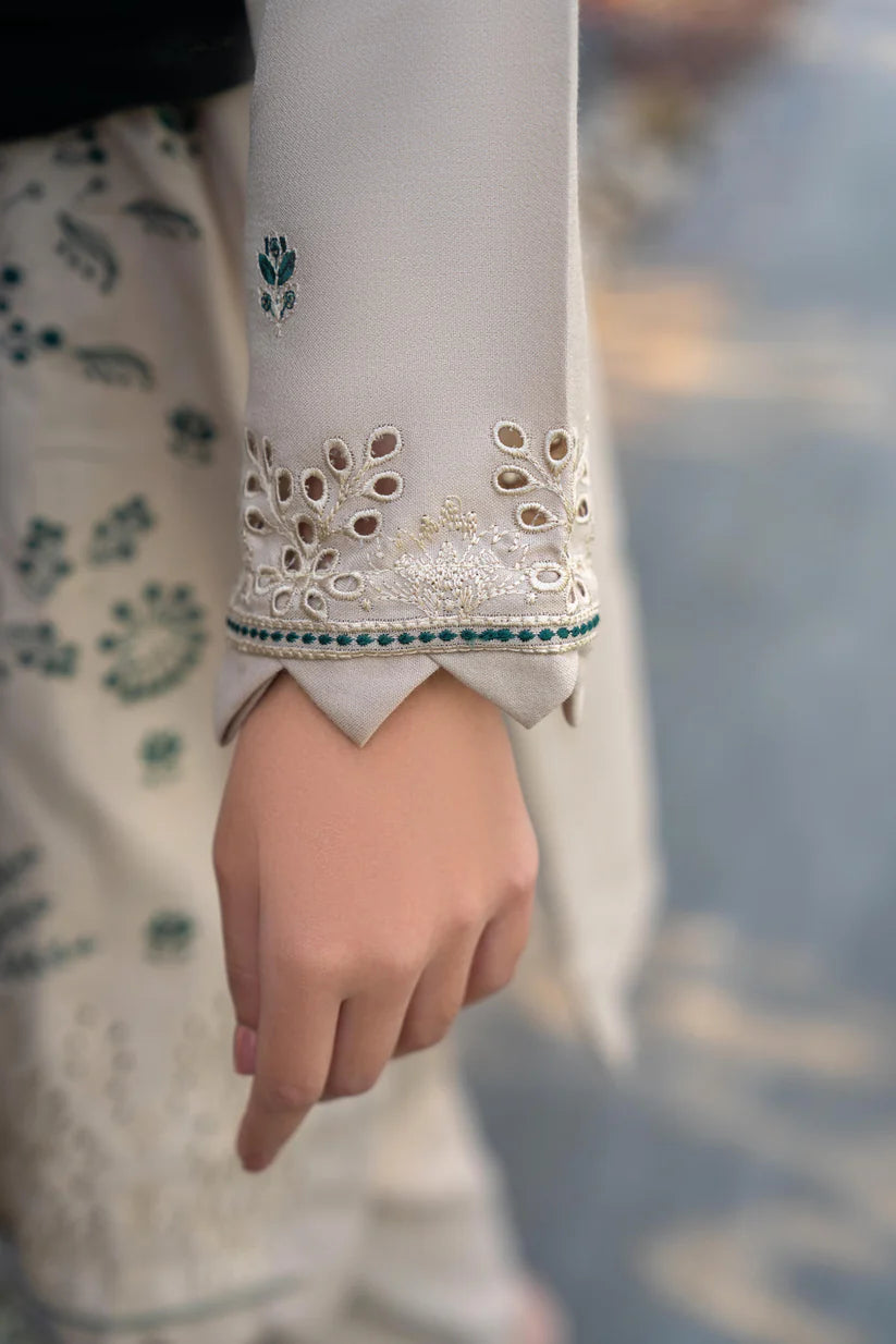 ADORE-3PC DHANAK EMBROIDERED SHIRT WITH VELVET EMBROIDERED READY TO WEAR SHAWL-1520