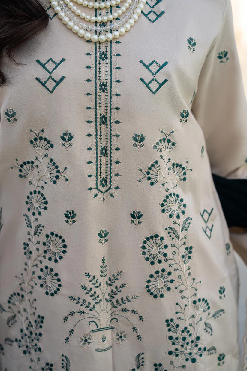 ADORE-3PC DHANAK EMBROIDERED SHIRT WITH VELVET EMBROIDERED READY TO WEAR SHAWL-1520