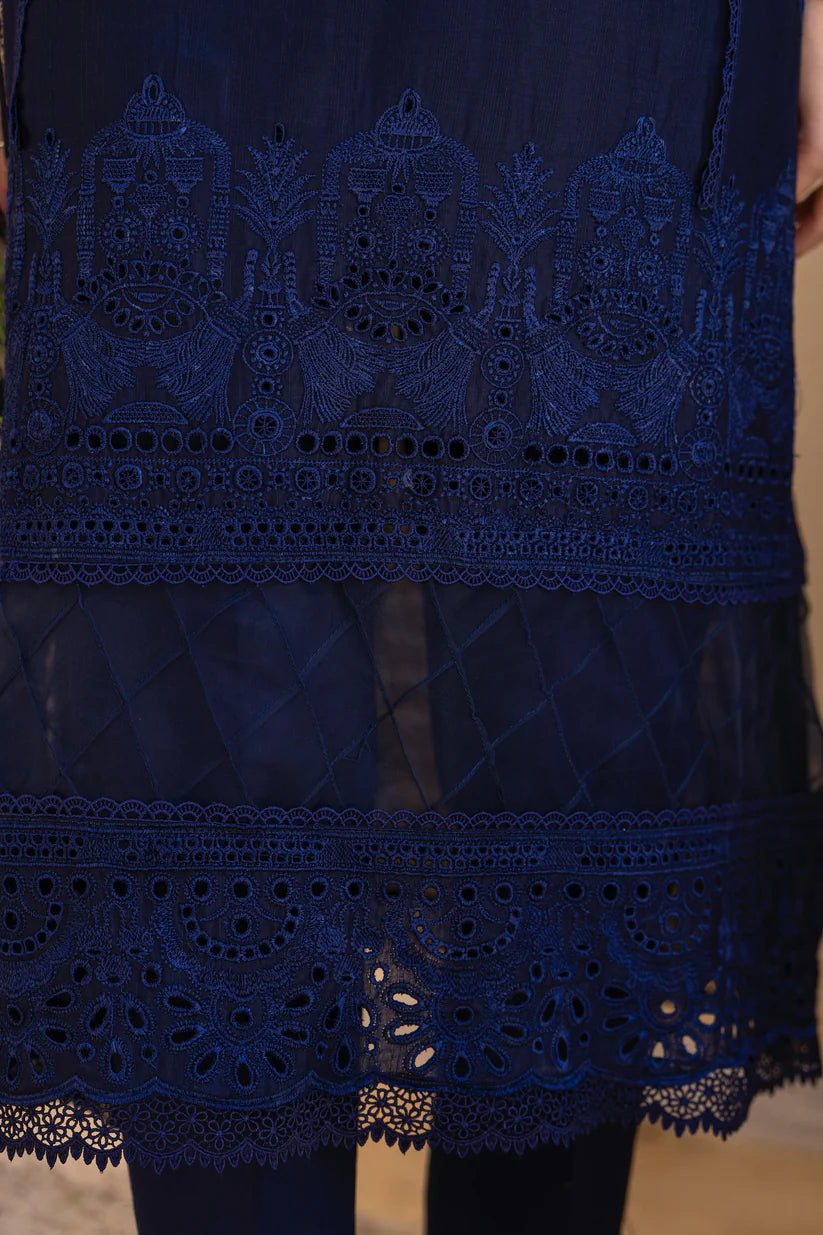MIRAKHI-3PC LAWN CHIKENKARI EMBROIDERED SHIRT WITH LAWN JAQUARD PRINT DUPATTA -ADR-5300