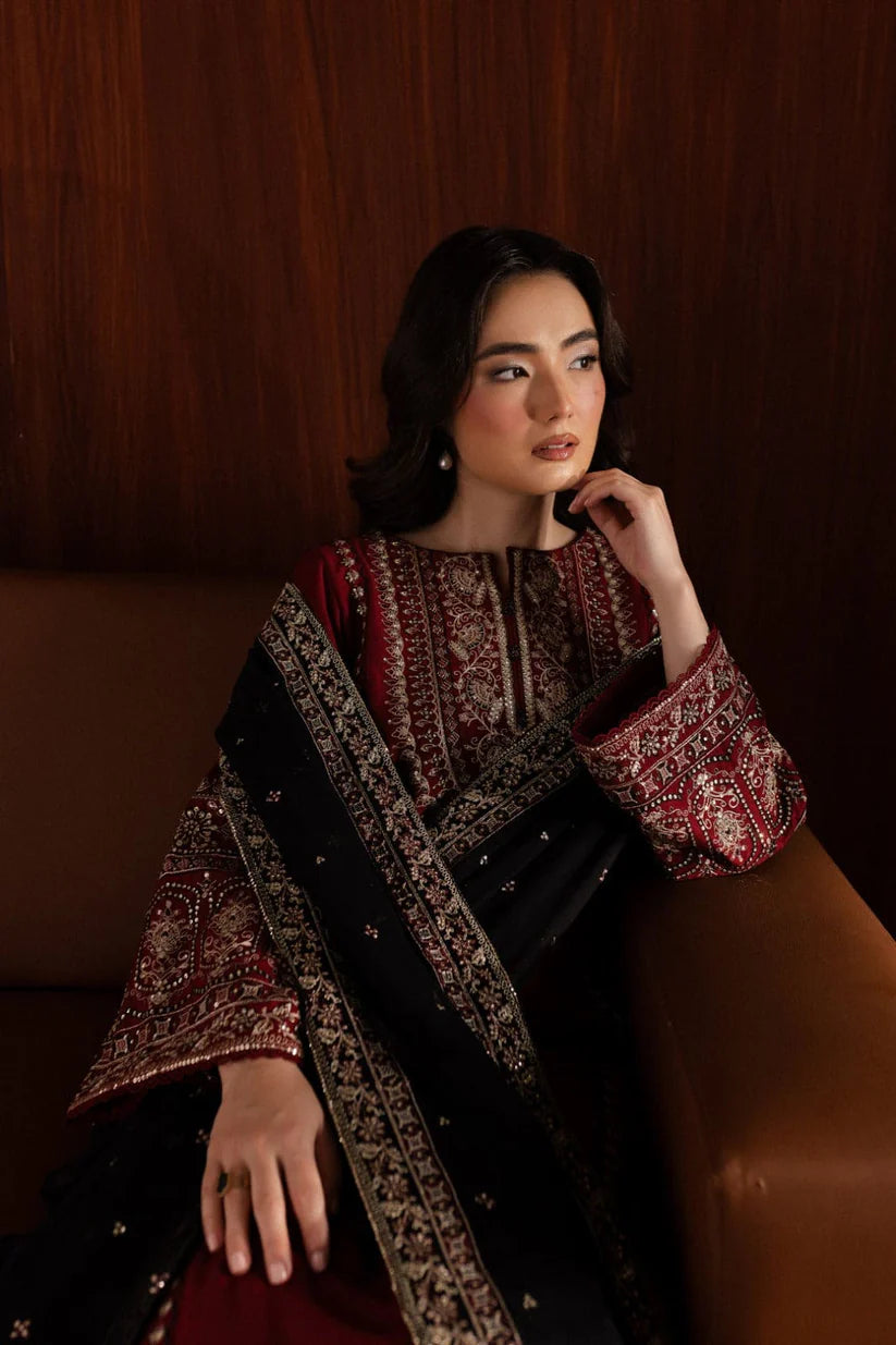BATIK-3PC DHANAK EMBROIDERED SHIRT WITH CHIFFON EMBROIDERED DUPATTA AND EMB TROUSER-ADR-4041