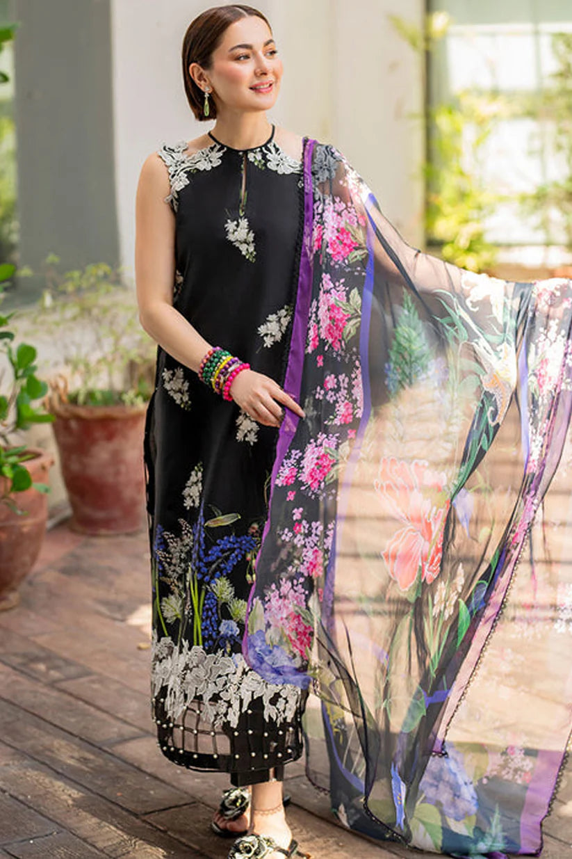 ASIFA NABEEL-3PC LAWN PRINT EMBROIDERED SHIRT WITH CHIFFON PRINT DUPATTA AND PRINT TROUSER-ADR-2515