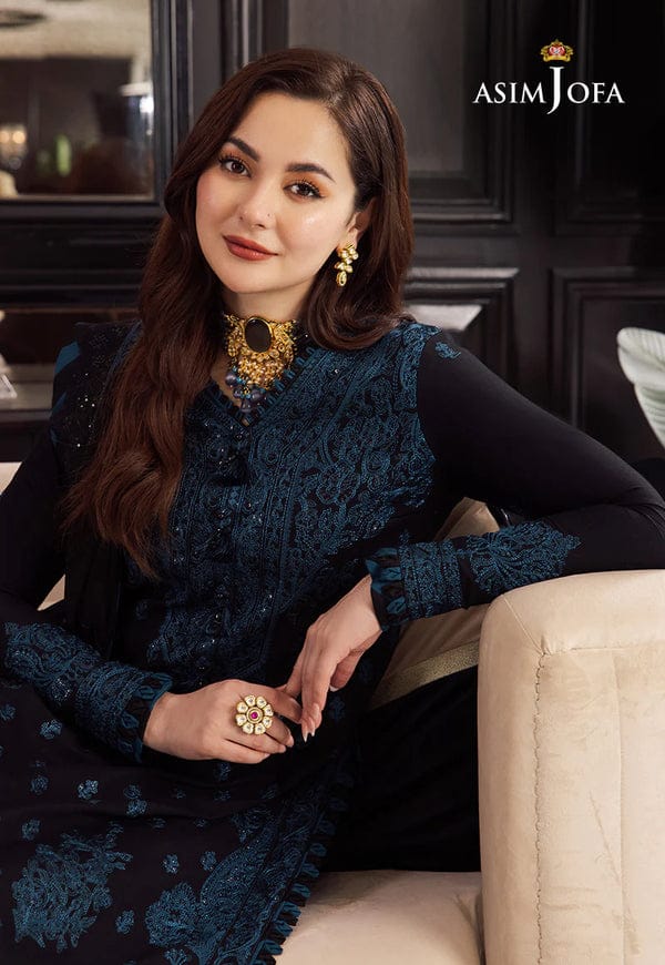 ASIM JOFA- 3PC DHANAK EMBROIDERED SHIRT WITH BAMBER DHANAK EMBROIDERED SHAWL & TROUSER-ADR-4078