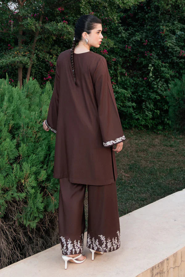 ZIVA-2PC DHANAK EMBROIDERED SHIRT WITH DHANAK EMBROIDERED TROUSER-ADR-3416
