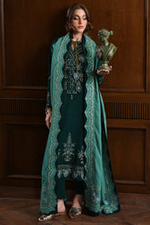 BATIK-3PC KARANDI EMBROIDERED SHIRT WITH DHANAK EMBROIDERED SHAWL AND TROUSER-ADR-4332