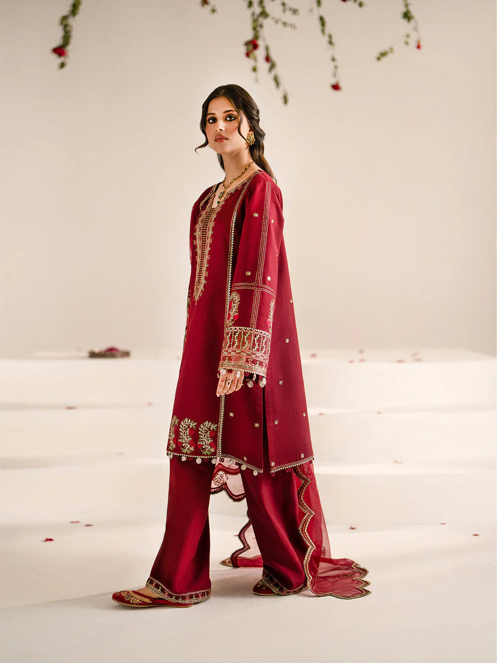 BATIK-3PC LAWN EMBROIDERED SHIRT WITH ORGANZA EMBROIDRED DUPATTA AND TROUSER-ADR-3610