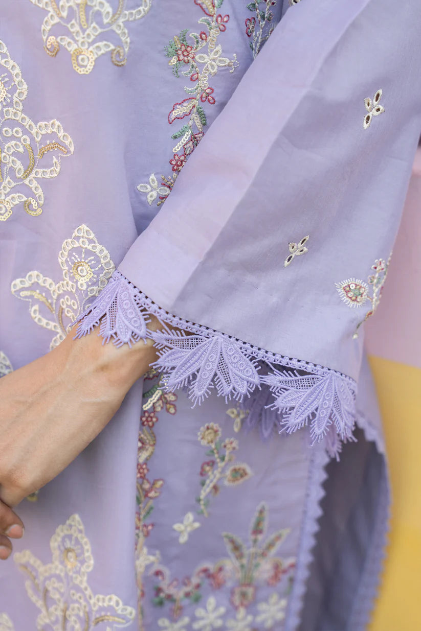 MIRAKHI-3PC LAWN EMBROIDERED SHIRT WITH KHAADI NET EMB DUPATTA & TROUSER-ADR-M10