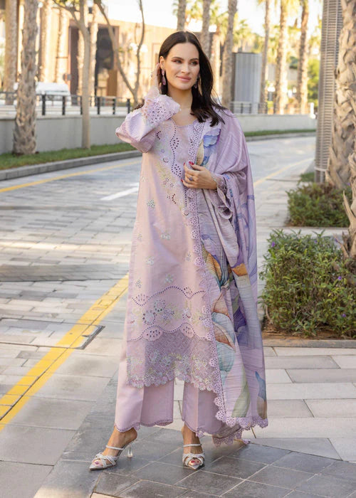 RANG RASIYA-3PC LAWN EMBROIDERED SHIRT WITH MONARK PRINT DUPATTA AND TROUSER-ADR-3706