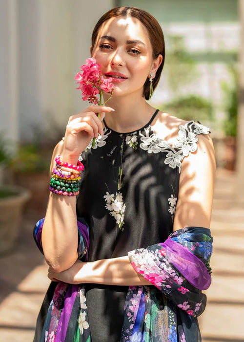 ASIFA NABEEL-3PC LAWN PRINT EMBROIDERED SHIRT WITH CHIFFON PRINT DUPATTA AND PRINT TROUSER-ADR-2515