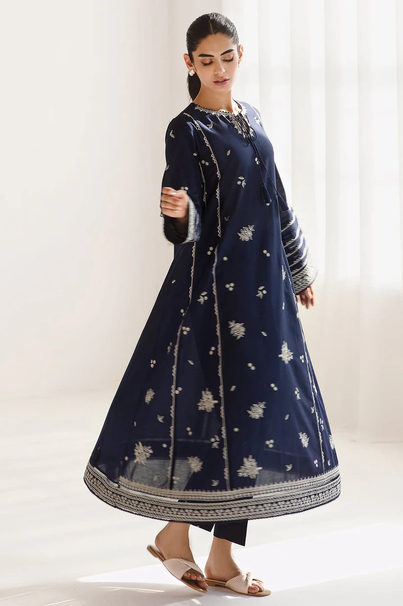 JAZMIN-3PC DHANAK SEQUENCE EMBROIDERED SHIRT WITH COUTRAI PRINTED SHAWL & DHANAK TOUSER-ADR-4182
