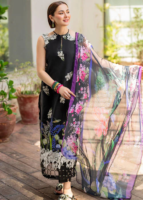 ASIFA NABEEL-3PC LAWN PRINT EMBROIDERED SHIRT WITH CHIFFON PRINT DUPATTA AND PRINT TROUSER-ADR-2515