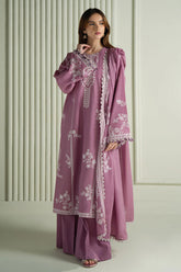 CROSS STITCH-3PC LAWN EMBROIDERED SHIRT WITH CHIFFON EMBROIDRERD DUPATTA & TROUSER-ADR-4501