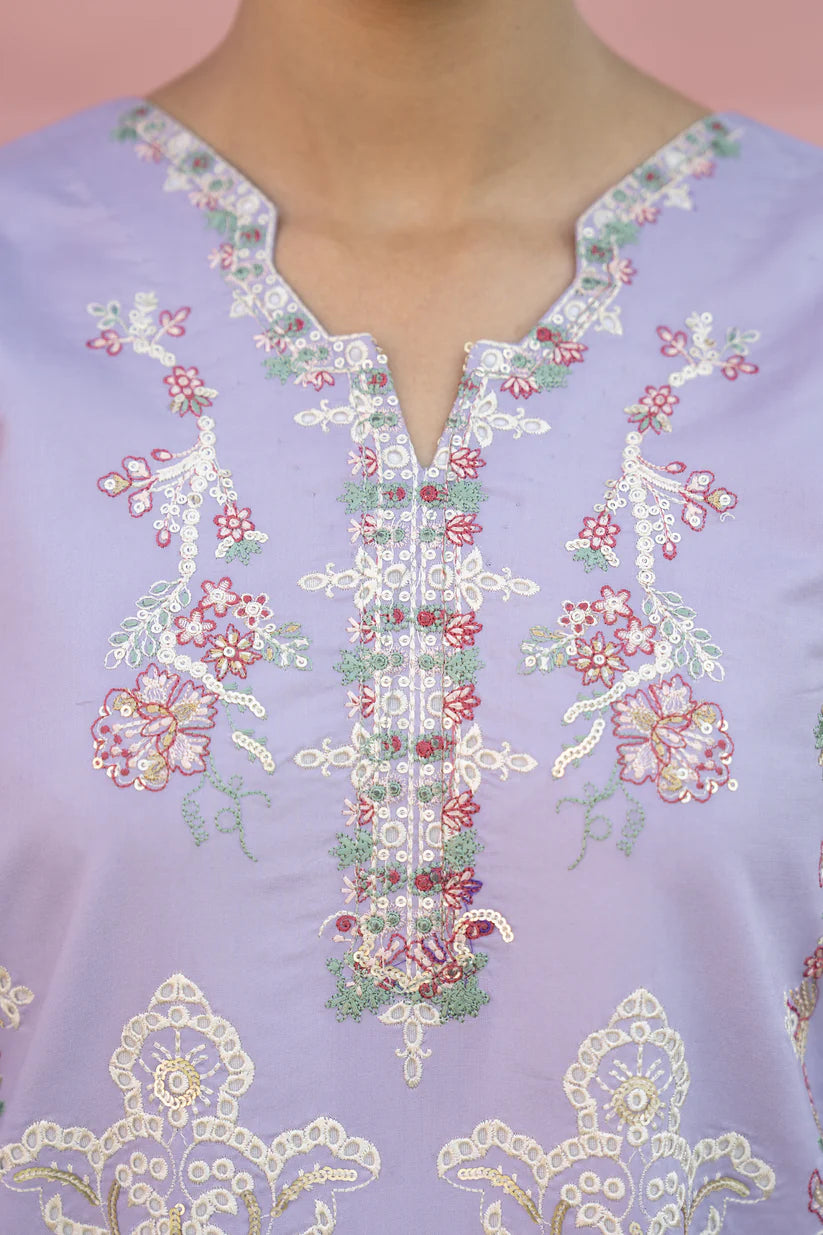 MIRAKHI-3PC LAWN EMBROIDERED SHIRT WITH KHAADI NET EMB DUPATTA & TROUSER-ADR-M10