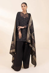 SAPPHIRE- 3PC DHANAK EMBROIDERED SHIRT WITH WOOL PRINT SHAWL AND TROUSER-ADR-3372
