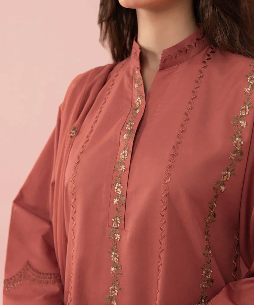 SAPPHIRE-3PC DHANAK EMBROIDERED SHIRT WITH BAMBER CHIFFON EMBROIDERED DUPATTA-ADR-4131