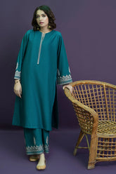 URGE-2PC DHANAK EMBROIDRED SHIRT WITH AND EMBROIDRED TROUSER-ADR-113