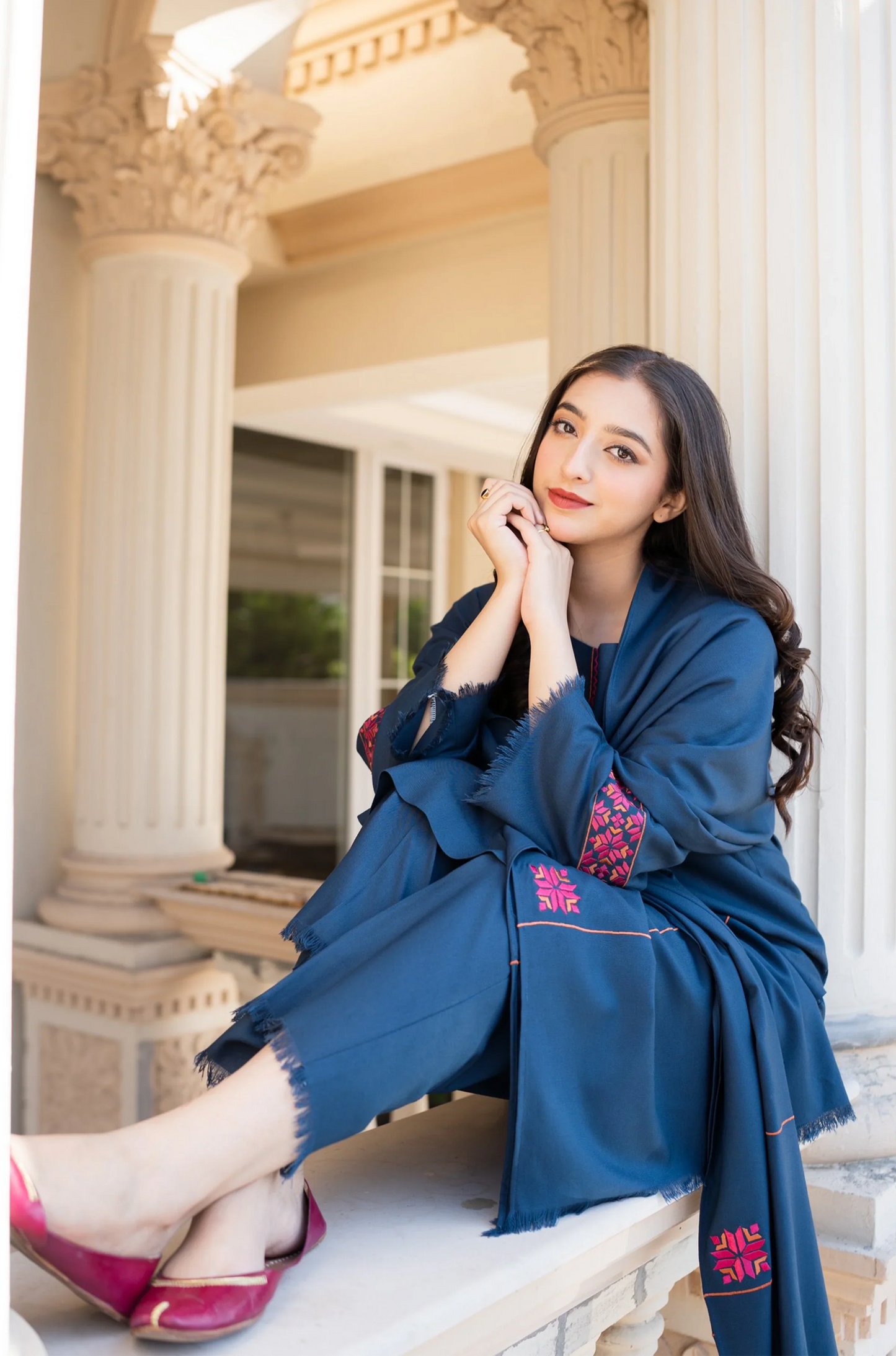AISLING - 3PC DHANAK EMBROIDERED SHIRT WITH DHANAK EMBROIDERED DUAPATTA AND TROUSER-ADR-3132