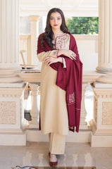 AISLING - 3PC DHANAK EMBROIDERED SHIRT WITH DHANAK DUAPATTA AND TROUSER-ADR-3131
