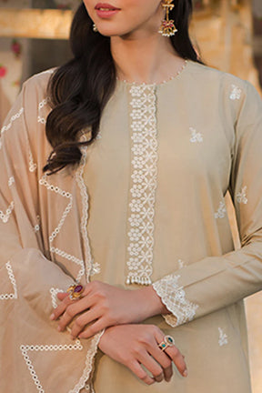 CROSS STITCH- 3PC LAWN EMBROIDERED SHIRT WITH ORGANZA EMBROIDERED DUPATTA AND TROUSER-ADR-2819