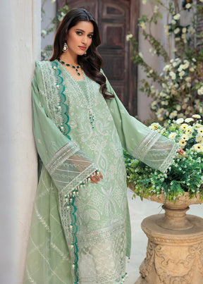 SAHEEFA- LAWN 3PC EMBROIDERED SHIRT WITH ORGANZA EMBROIDERED DUPATTA WITH TROUSER -ADR- 3426