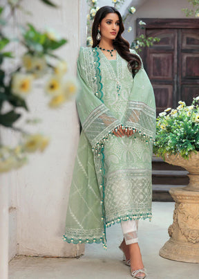 SAHEEFA- LAWN 3PC EMBROIDERED SHIRT WITH ORGANZA EMBROIDERED DUPATTA WITH TROUSER -ADR- 3426