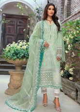 SAHEEFA- LAWN 3PC EMBROIDERED SHIRT WITH ORGANZA EMBROIDERED DUPATTA WITH TROUSER -ADR- 3426