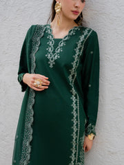 YARD-3PC LAWN EMBROIDERED SHIRT WITH CHIFFON EMBROIDERED DUPATTA AND TROUSER-ADR-4827