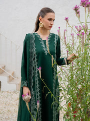 YARD-3PC LAWN EMBROIDERED SHIRT WITH CHIFFON EMBROIDERED DUPATTA AND TROUSER-ADR-4827