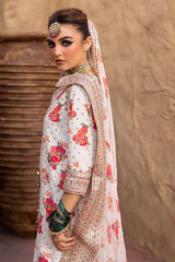 CHARIZMA-3PC SHAMOZE SILK PRINTED EMB SHIRT WITH SOFT SILK PRINTED EMB DUPATTA & EMB TROUSER-ADR