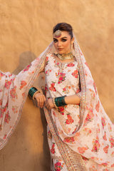 CHARIZMA-3PC SHAMOZE SILK PRINTED EMB SHIRT WITH SOFT SILK PRINTED EMB DUPATTA & EMB TROUSER-ADR