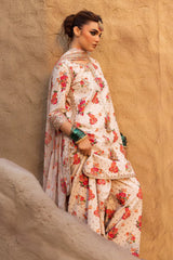 CHARIZMA-3PC SHAMOZE SILK PRINTED EMB SHIRT WITH SOFT SILK PRINTED EMB DUPATTA & EMB TROUSER-ADR