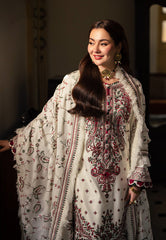 ASIM JOFA-3PC DHANAK SEQUENCE EMBROIDERED SHIRT WITH DHANAK EMBROIDERED SHAWL AND  DHANAK TROUSER-ADR-4060