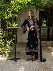 YARDS-3PC LAWN EMBROIDERED SHIRT WITH KHADDI NET EMBROIDERED DUPATTA AND TROUSER-ADR-4852
